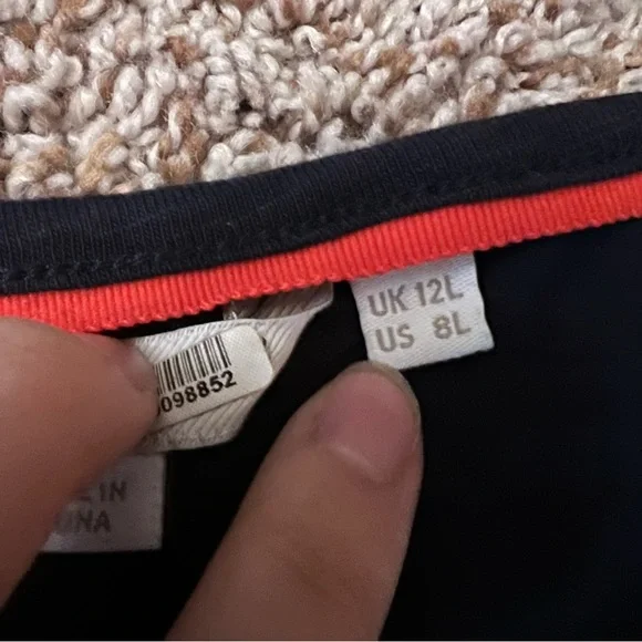 Boden Clemmie Jersey Navy Blue White Embroidered Dress - Picture 11 of 11